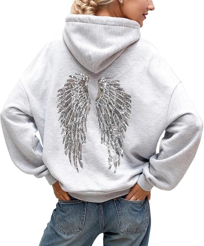 Angel Wing Hoodie - Gray