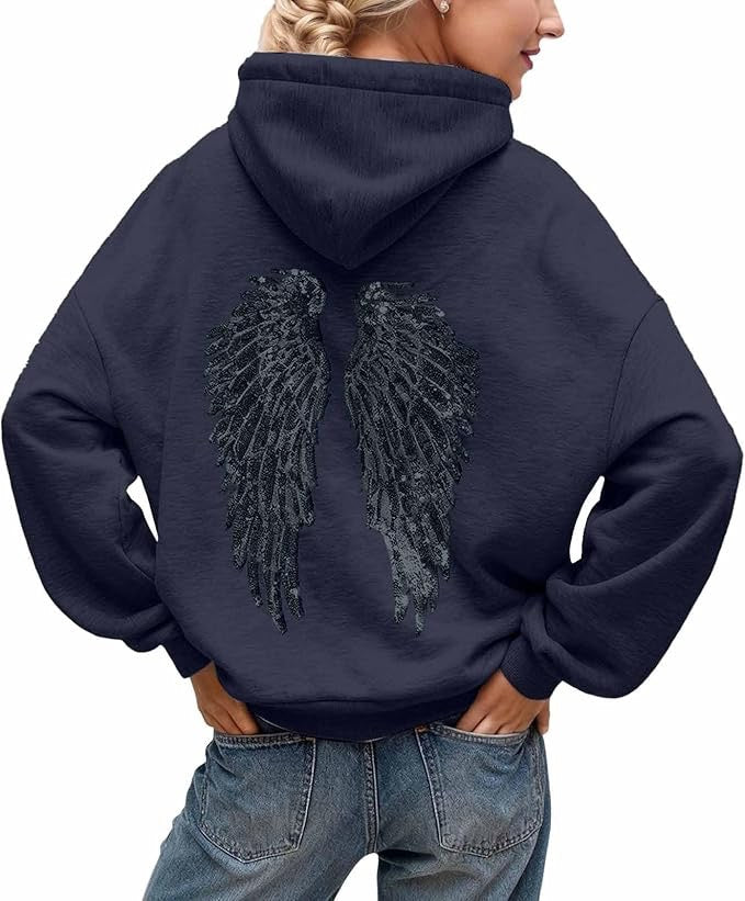 Angel Wing Hoodie - Midnight Blue