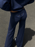 Angel Wing Flare Pants - Midnight Blue