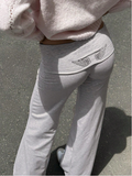 Angel Wing Flare Pants - Gray