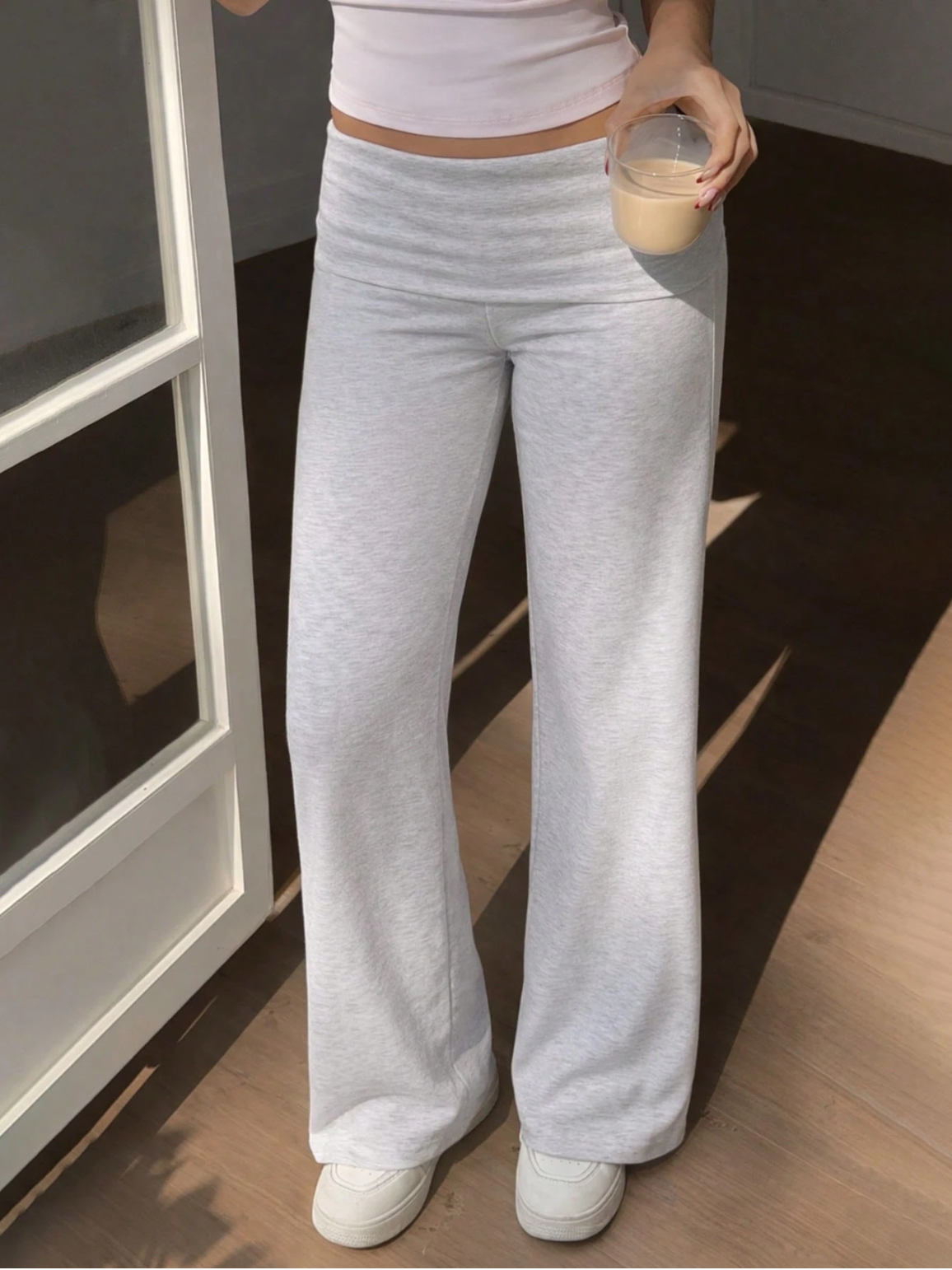 Angel Wing Flare Pants - Gray