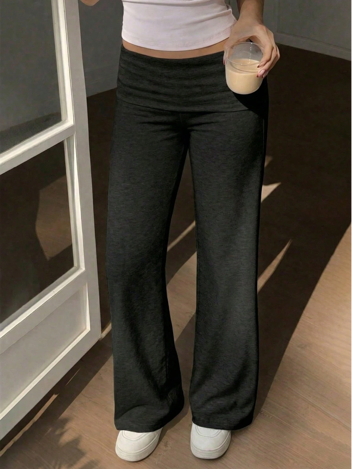 Angel Wing Flare Pants - Black