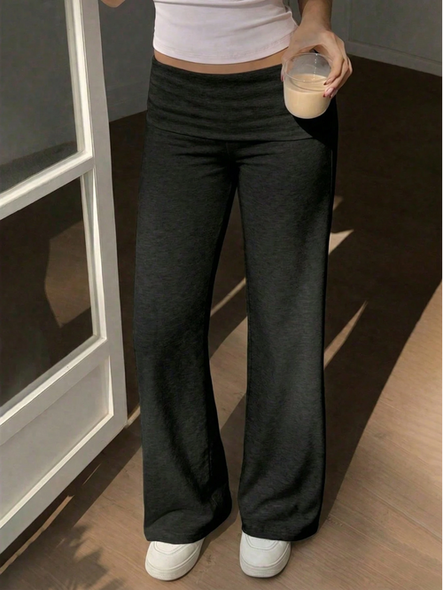 Angel Wing Flare Pants - Black
